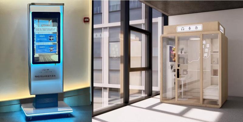 A room with a glass case and a computer

Description automatically generated with medium confidence